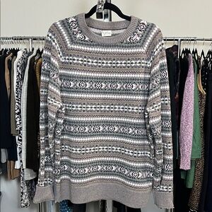 J. Crew 100% Merino Wool Knit Sweater  Cabincore Natural Fibers